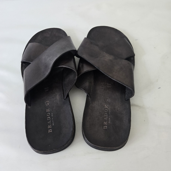 BRADOR  Walk TDM Slide Leather Sandals size 42 or US 9 Made In Italy - Picture 4 of 16